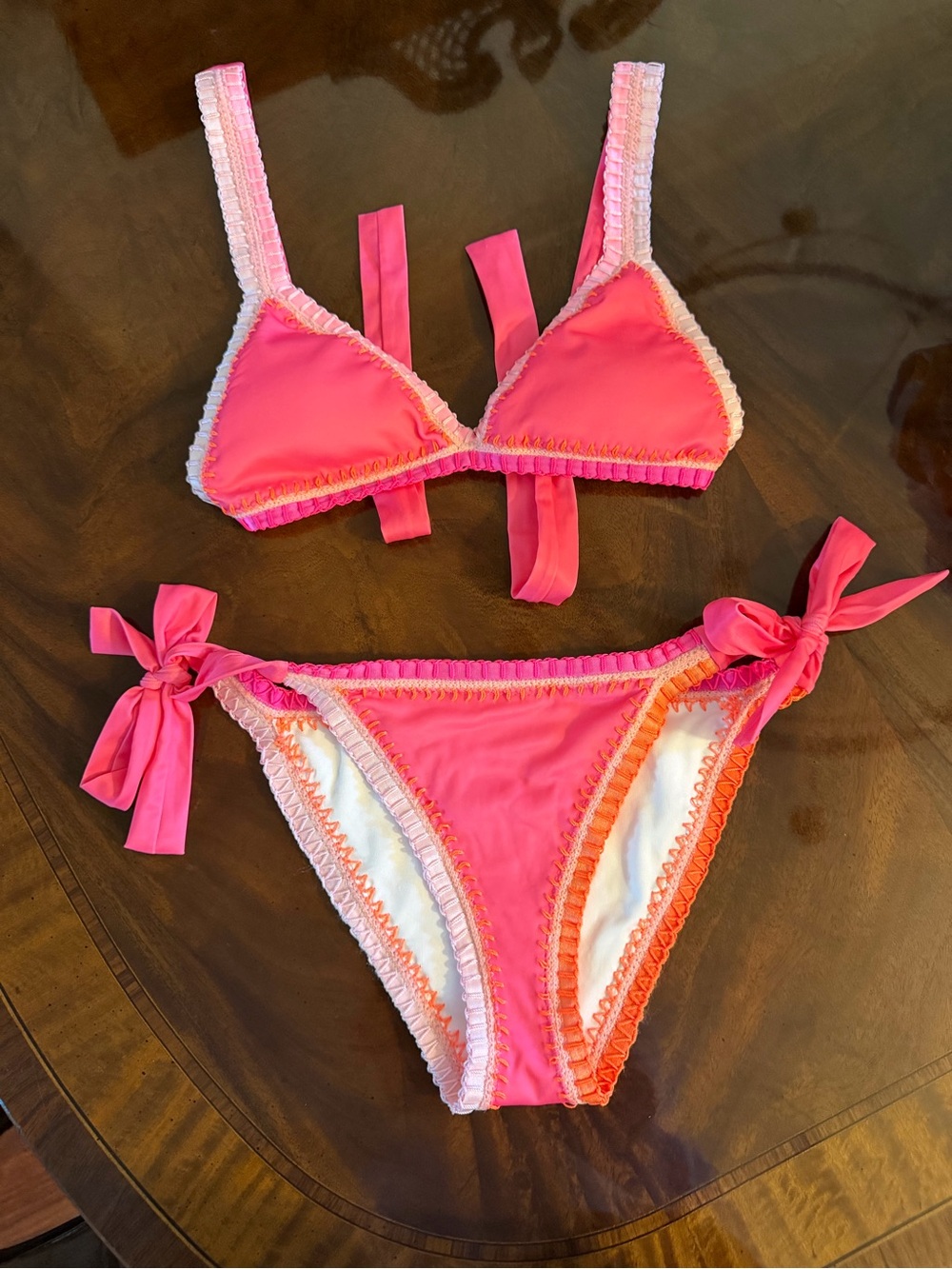 Women’s Pink Triangle Tie-Side Bikini - Platinum Swimwear